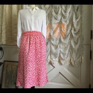J. Crew Pull-On Skirt Geranium Ivory S Womens Factory New $69.5 Waist approx 31"